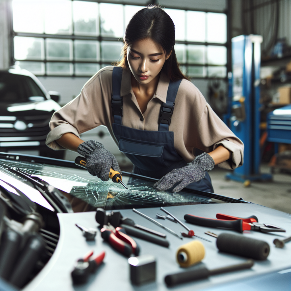 Auto glass repair demonstration